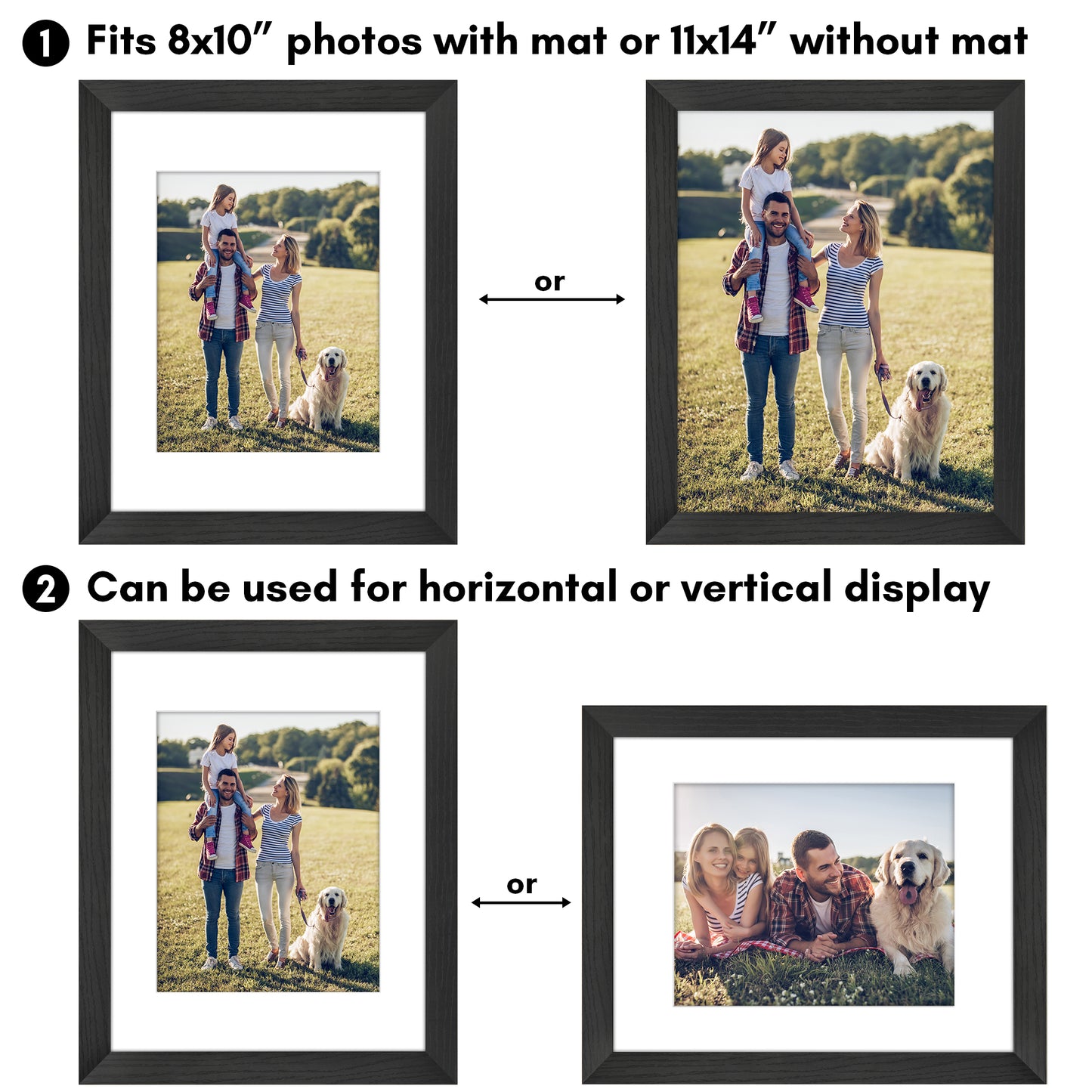 Picture Frame | Wide Molding | Included Mat | Shatter-Resistant Glass | Wall Decor