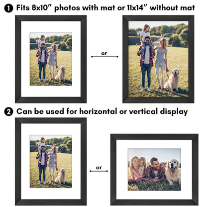 Picture Frame | Wide Molding | Included Mat | Shatter-Resistant Glass | Wall Decor