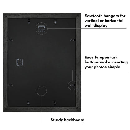 Picture Frame | Wide Molding | Included Mat | Shatter-Resistant Glass | Wall Decor