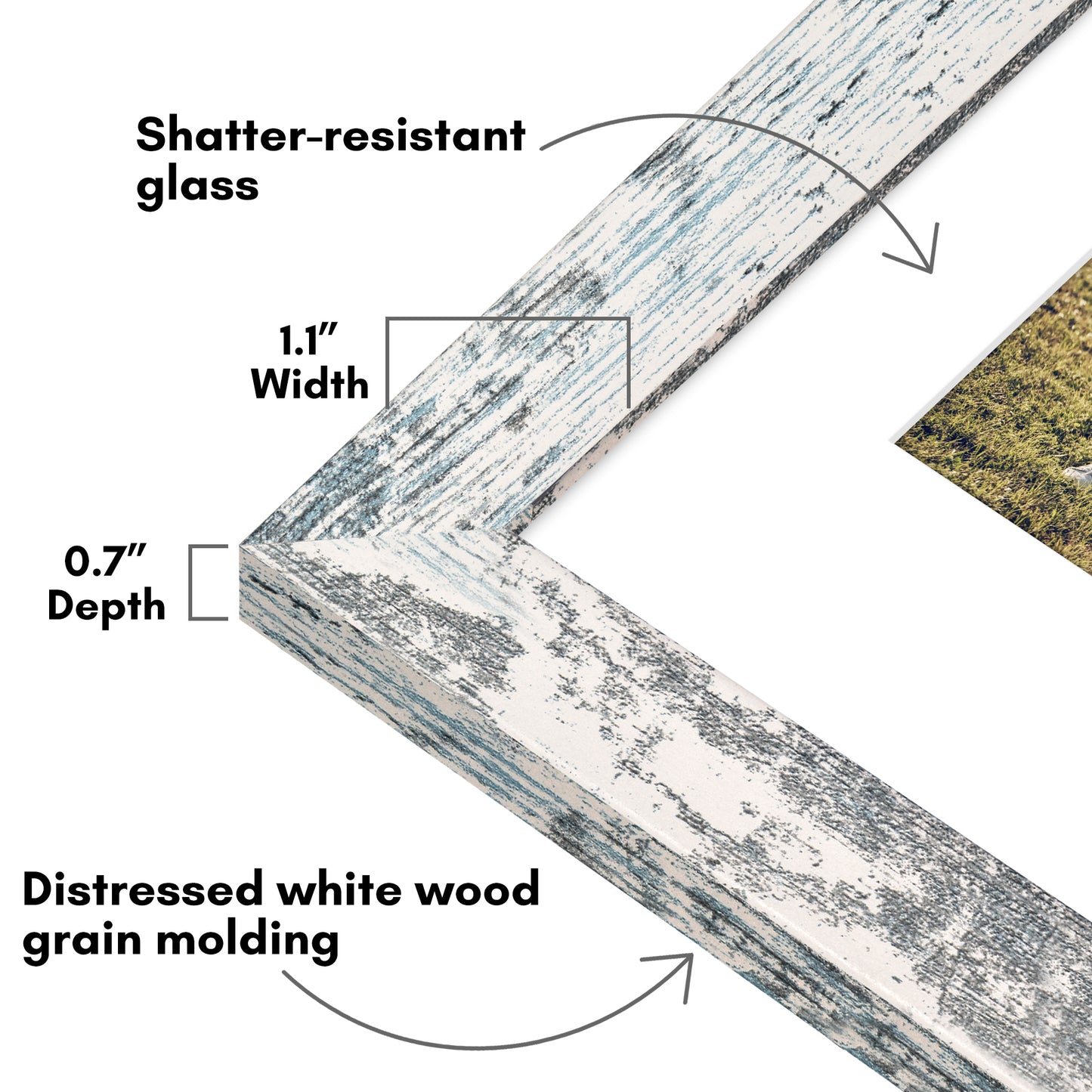 Picture Frame | Wide Molding | Included Mat | Shatter-Resistant Glass | Wall Decor