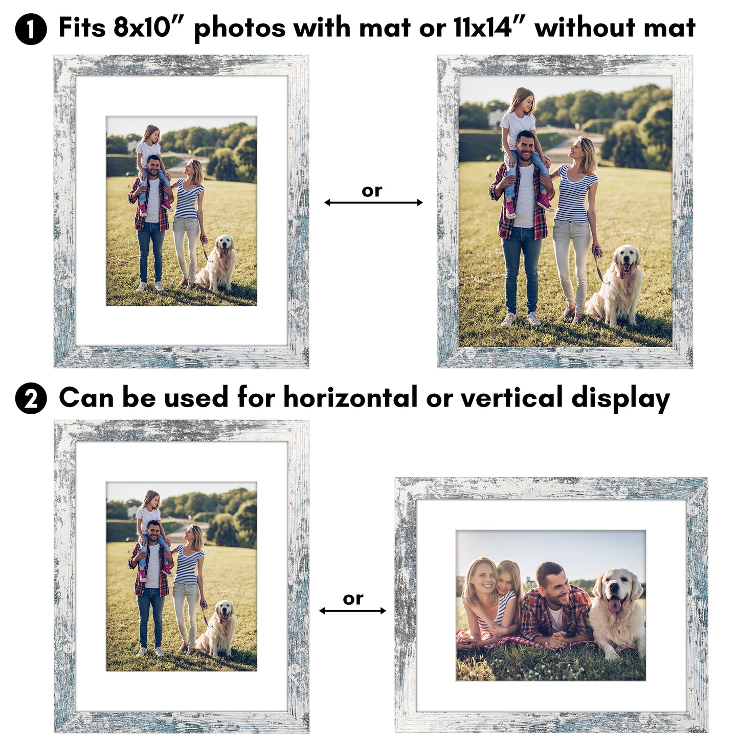 Picture Frame | Wide Molding | Included Mat | Shatter-Resistant Glass | Wall Decor
