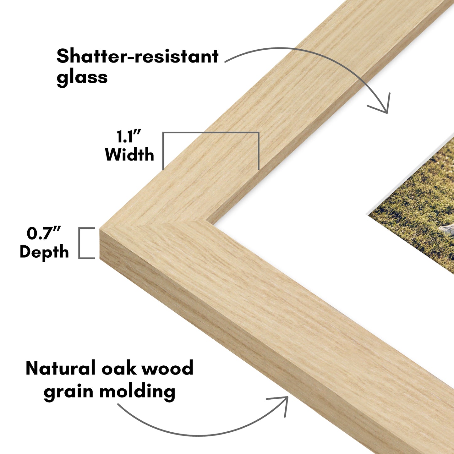 Picture Frame | Wide Molding | Included Mat | Shatter-Resistant Glass | Wall Decor