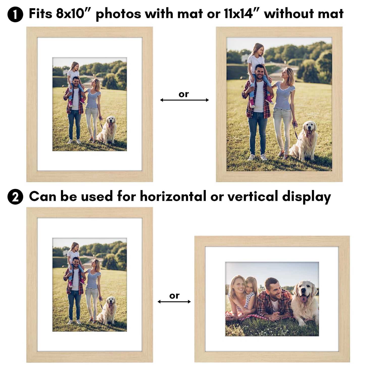 Picture Frame | Wide Molding | Included Mat | Shatter-Resistant Glass | Wall Decor