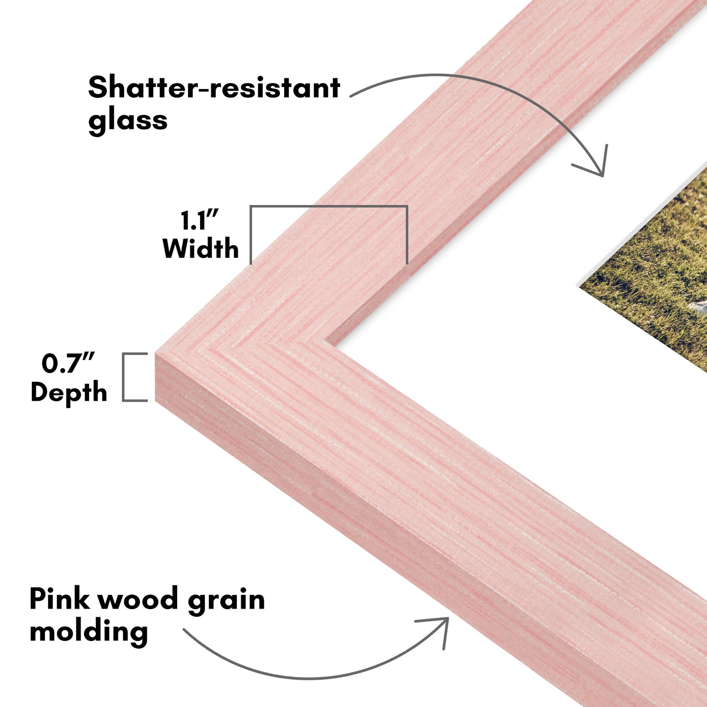 Picture Frame | Wide Molding | Included Mat | Shatter-Resistant Glass | Wall Decor