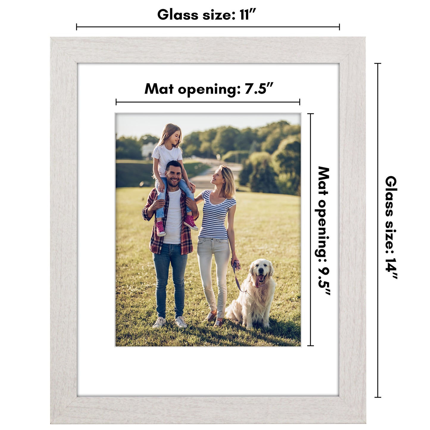 Picture Frame | Wide Molding | Included Mat | Shatter-Resistant Glass | Wall Decor