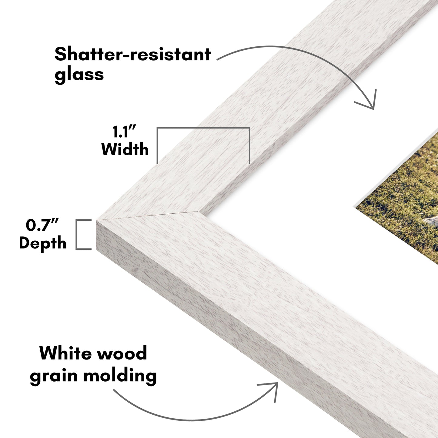 Picture Frame | Wide Molding | Included Mat | Shatter-Resistant Glass | Wall Decor