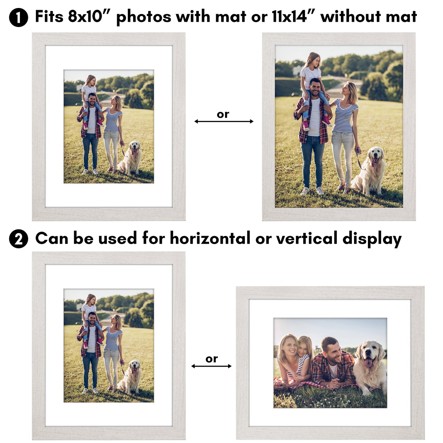 Picture Frame | Wide Molding | Included Mat | Shatter-Resistant Glass | Wall Decor