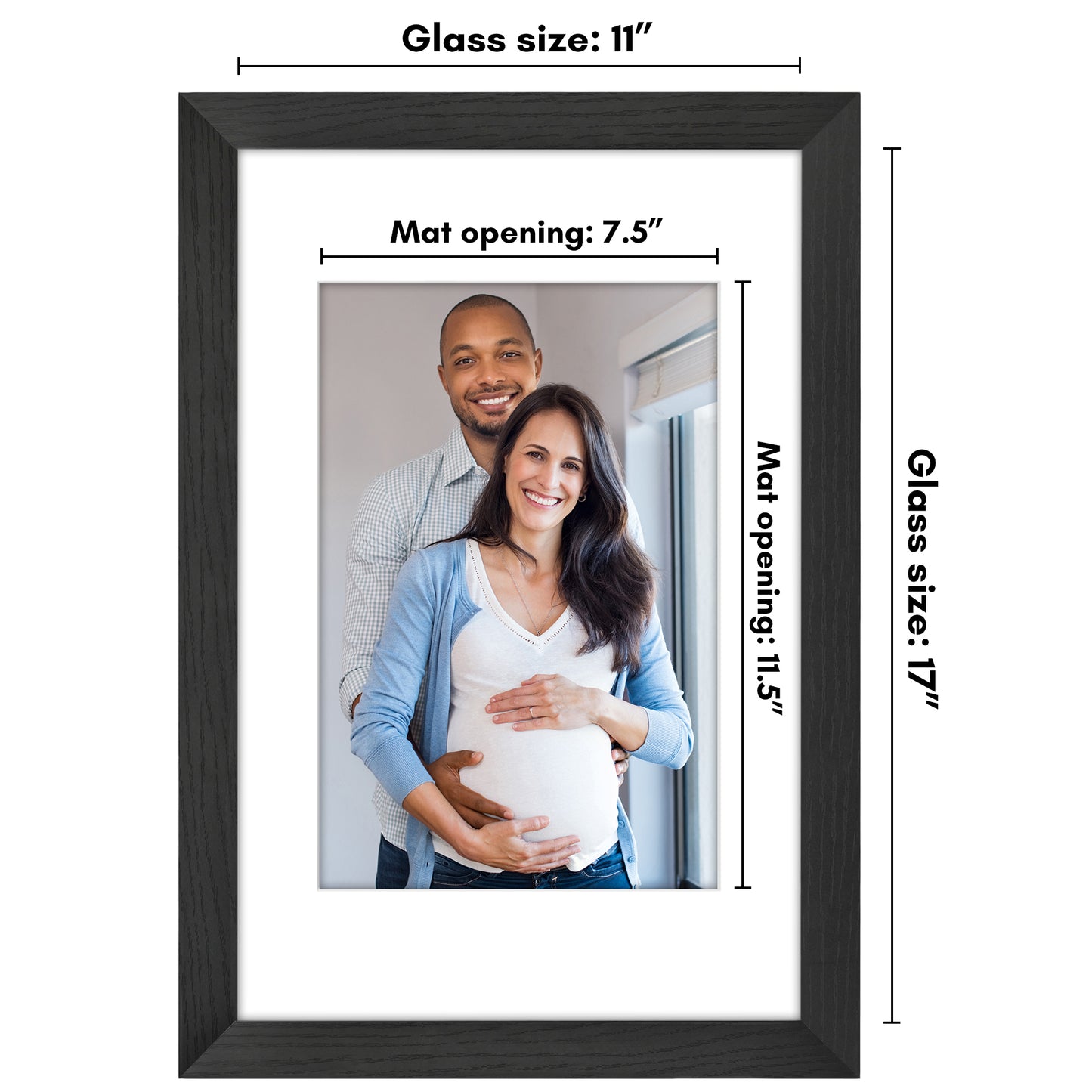 Picture Frame | Wide Molding | Included Mat | Shatter-Resistant Glass | Wall Decor