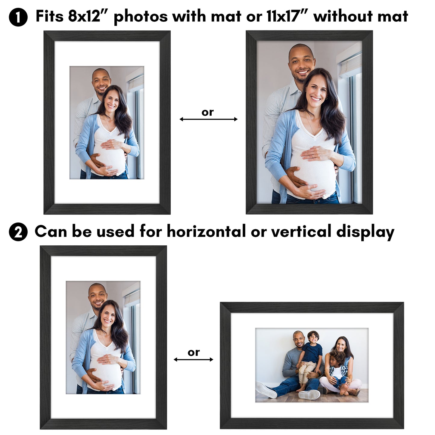 Picture Frame | Wide Molding | Included Mat | Shatter-Resistant Glass | Wall Decor