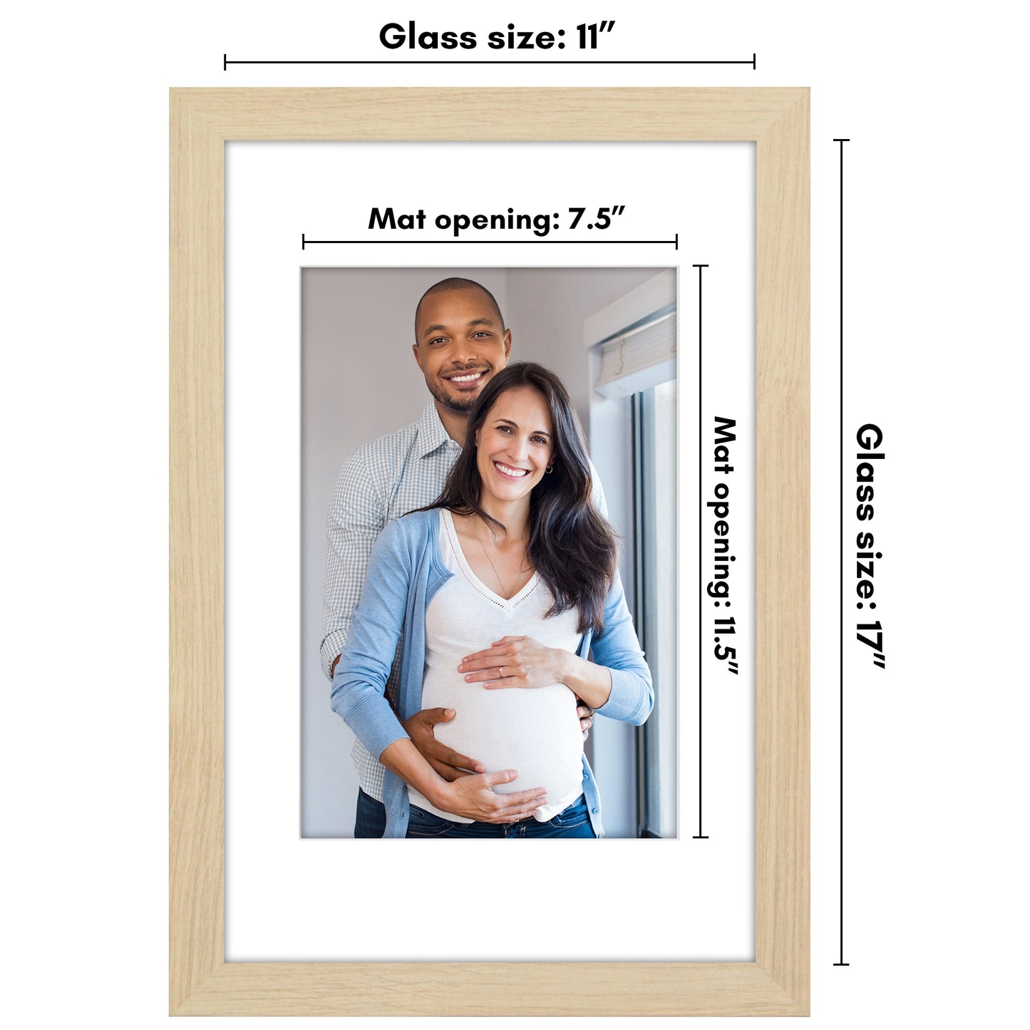 Picture Frame | Wide Molding | Included Mat | Shatter-Resistant Glass | Wall Decor