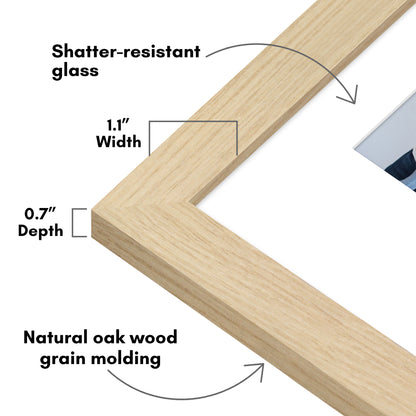 Picture Frame | Wide Molding | Included Mat | Shatter-Resistant Glass | Wall Decor