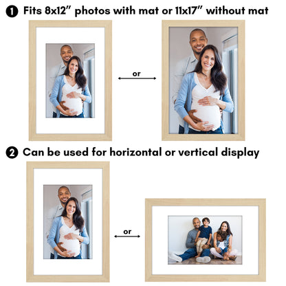 Picture Frame | Wide Molding | Included Mat | Shatter-Resistant Glass | Wall Decor