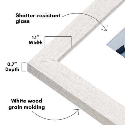 Picture Frame | Wide Molding | Included Mat | Shatter-Resistant Glass | Wall Decor