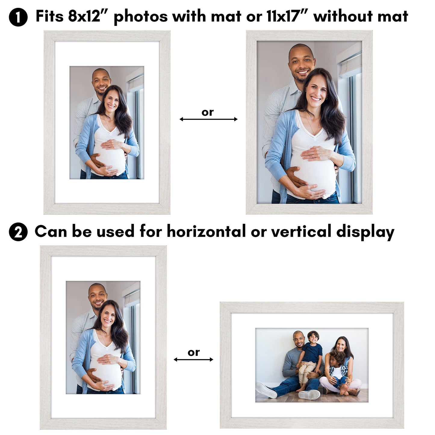 Picture Frame | Wide Molding | Included Mat | Shatter-Resistant Glass | Wall Decor