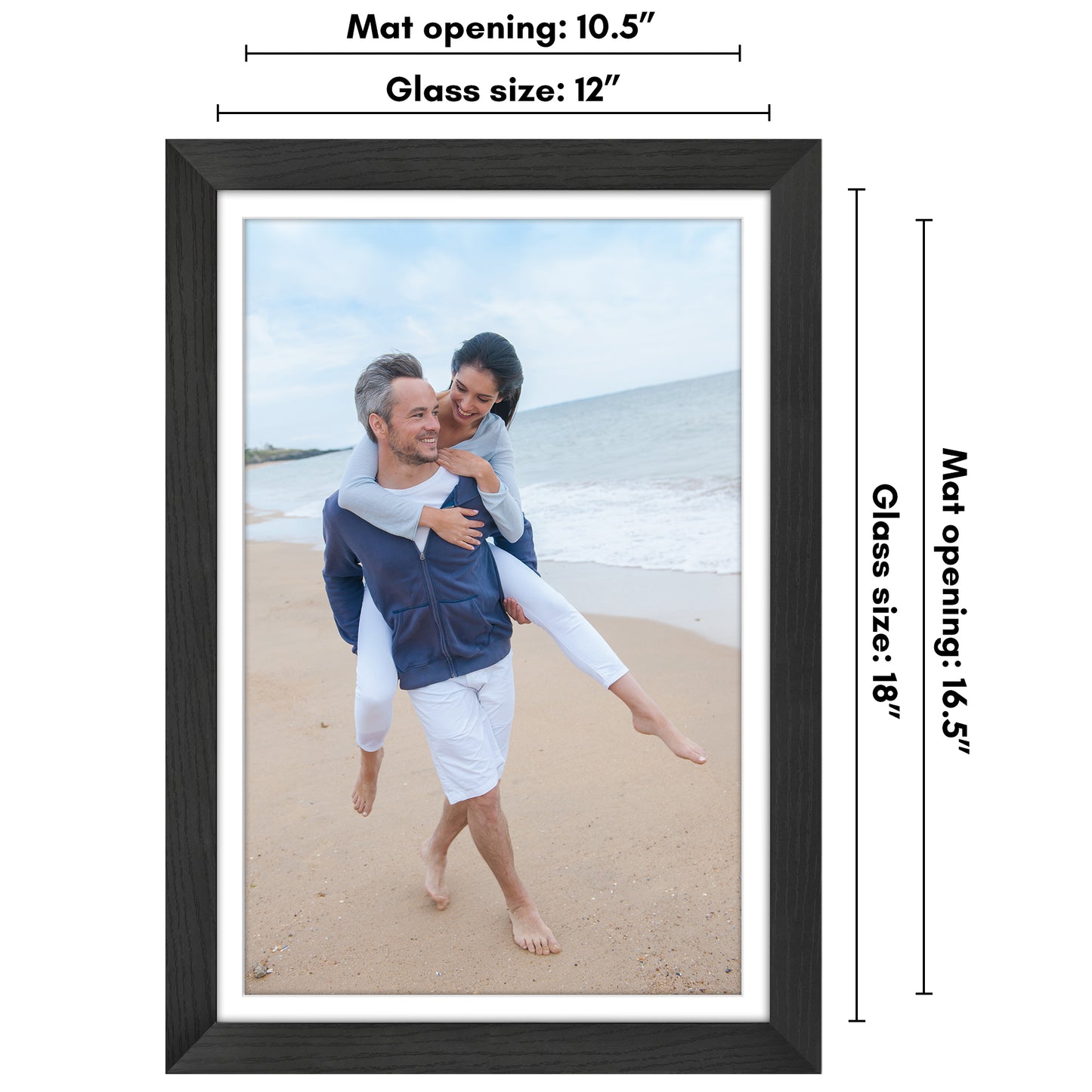 Picture Frame | Wide Molding | Included Mat | Shatter-Resistant Glass | Wall Decor