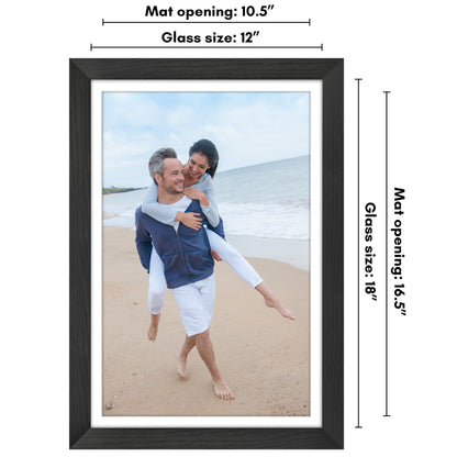 Picture Frame | Wide Molding | Included Mat | Shatter-Resistant Glass | Wall Decor