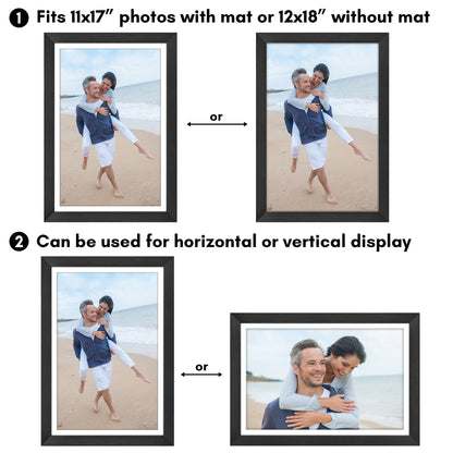 Picture Frame | Wide Molding | Included Mat | Shatter-Resistant Glass | Wall Decor