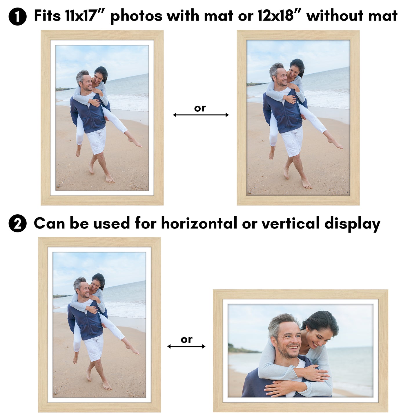 Picture Frame | Wide Molding | Included Mat | Shatter-Resistant Glass | Wall Decor