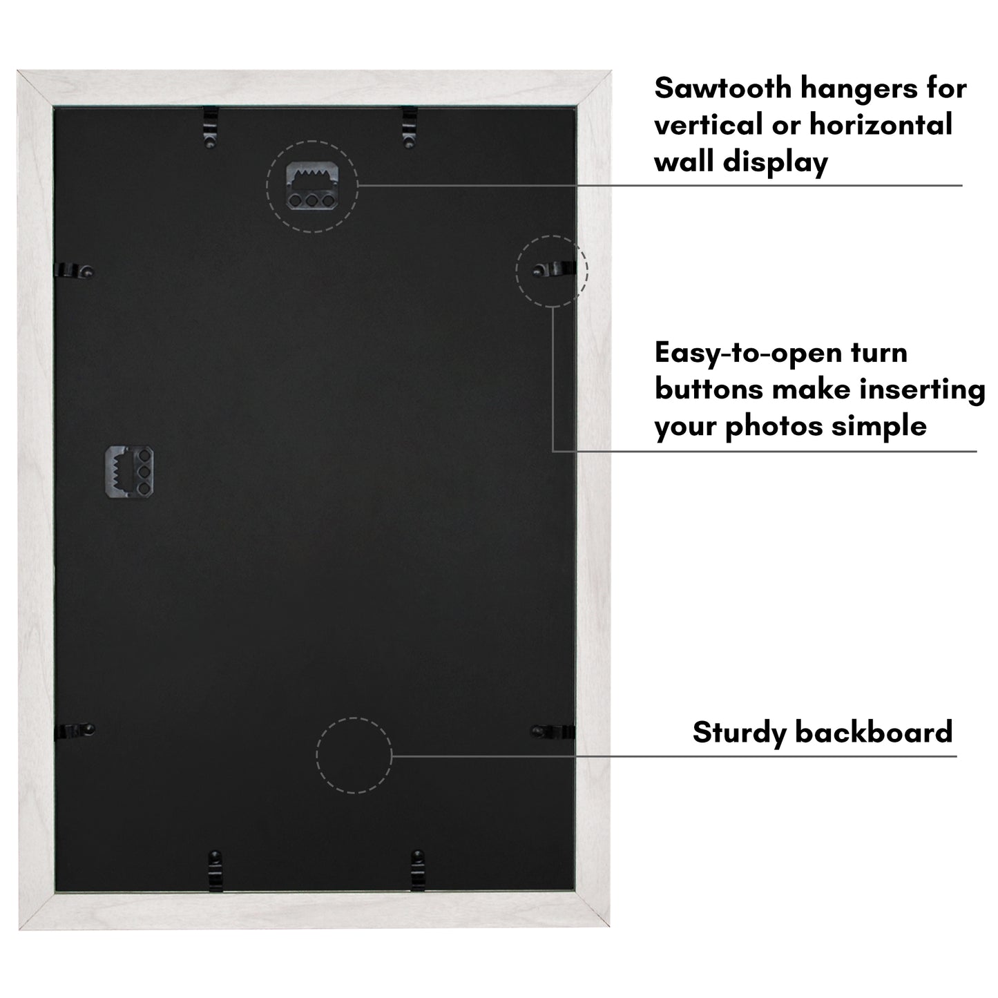 Picture Frame | Wide Molding | Included Mat | Shatter-Resistant Glass | Wall Decor