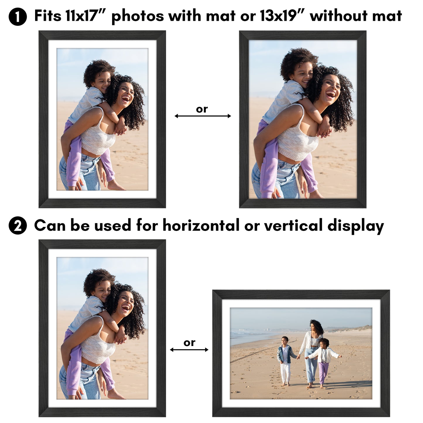 Picture Frame | Wide Molding | Included Mat | Shatter-Resistant Glass | Wall Decor
