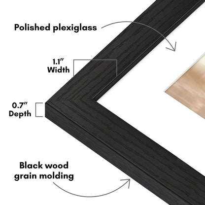 Picture Frame | Wide Molding | Included Mat | Shatter-Resistant Glass | Wall Decor