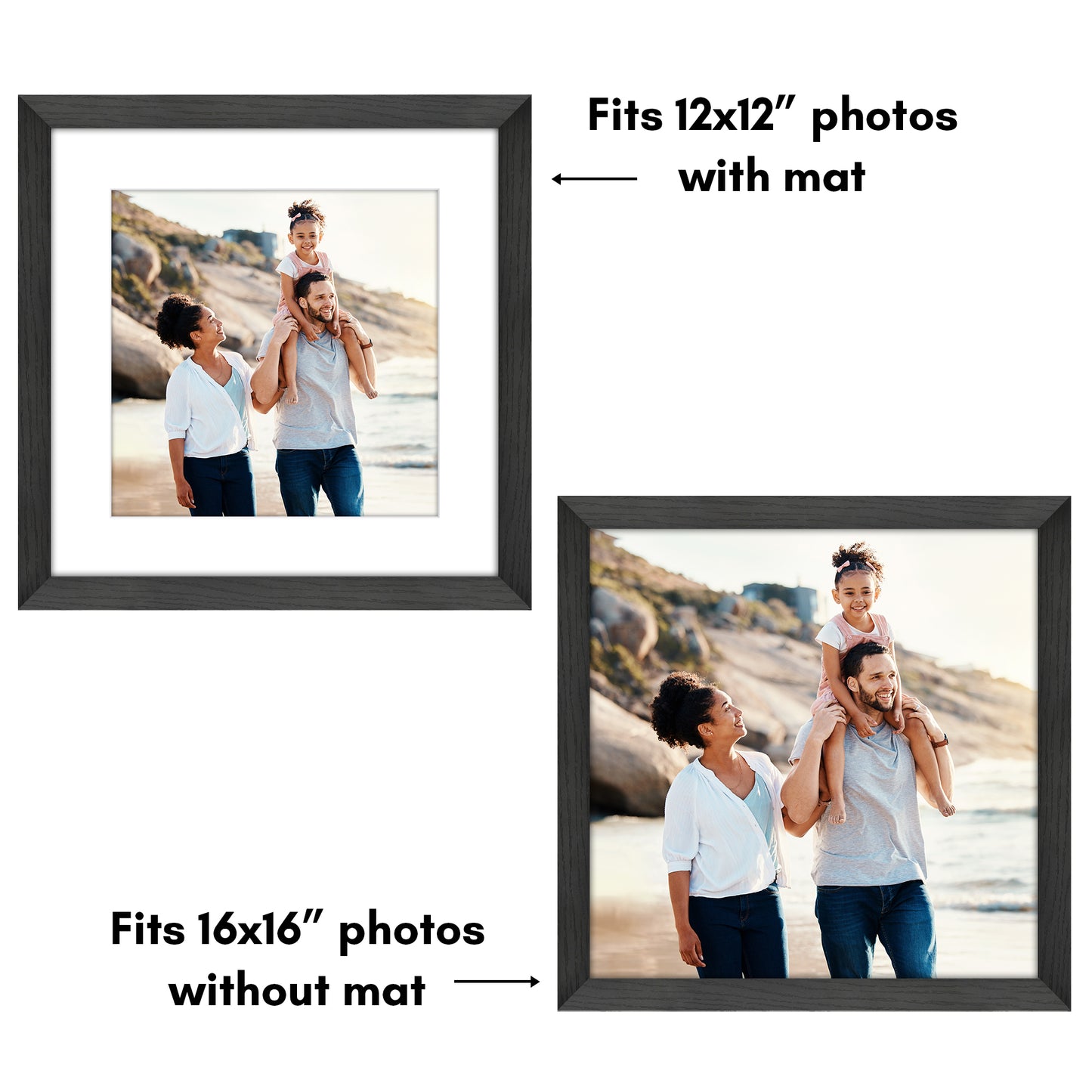 Picture Frame | Wide Molding | Included Mat | Shatter-Resistant Glass | Wall Decor