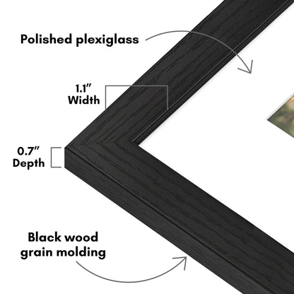 Picture Frame | Wide Molding | Included Mat | Shatter-Resistant Glass | Wall Decor