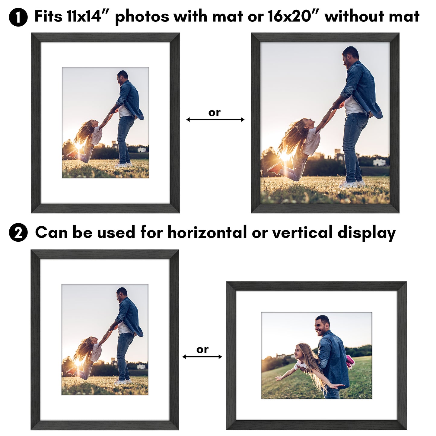 Picture Frame | Wide Molding | Included Mat | Shatter-Resistant Glass | Wall Decor