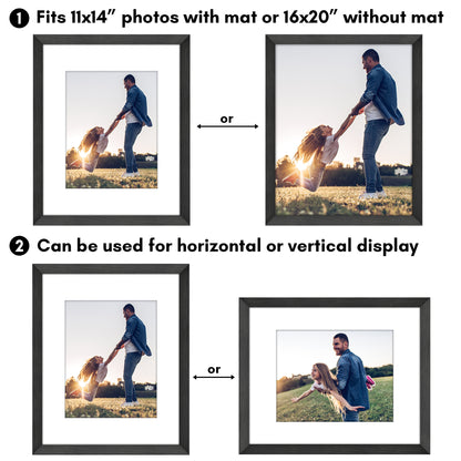 Picture Frame | Wide Molding | Included Mat | Shatter-Resistant Glass | Wall Decor