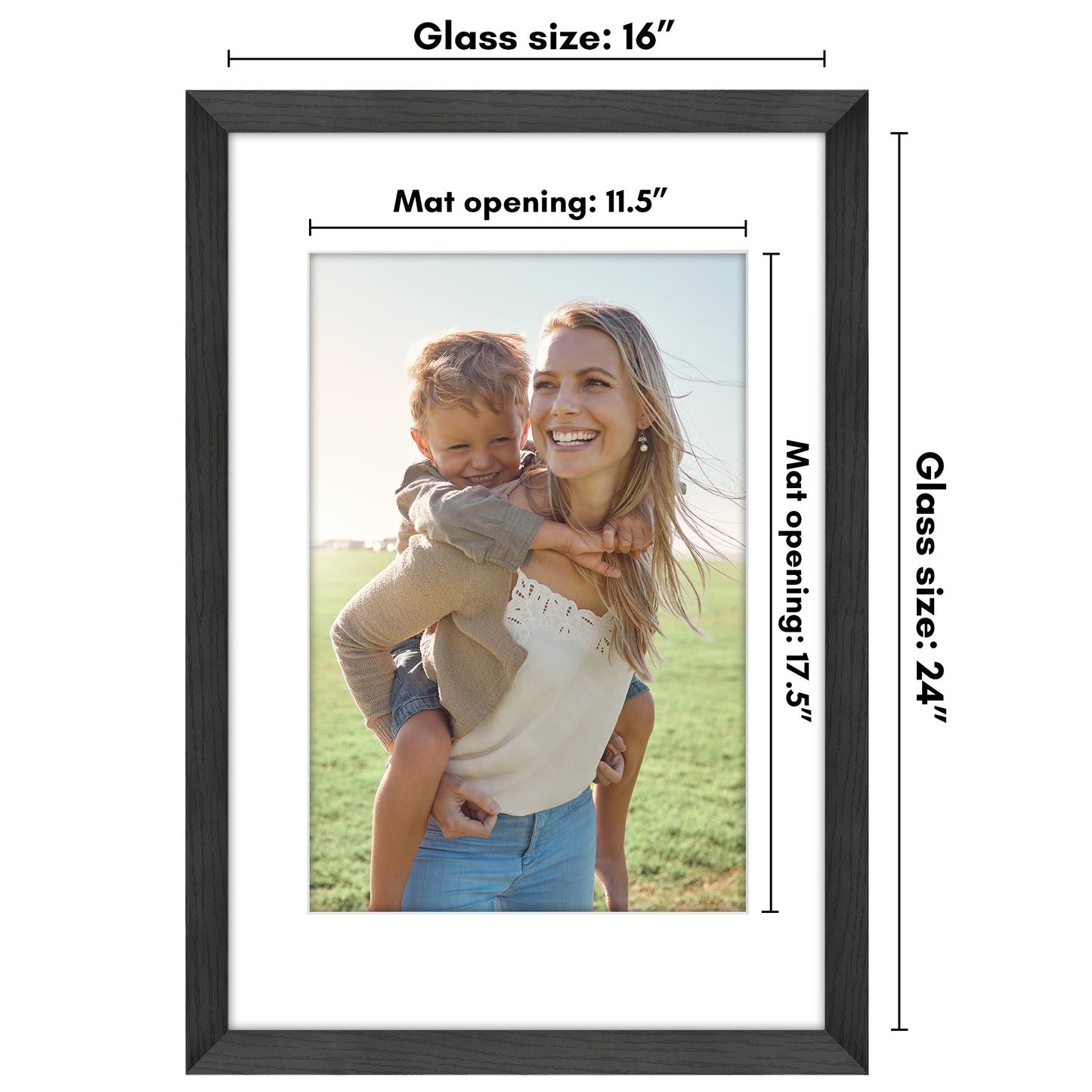 Picture Frame | Wide Molding | Included Mat | Shatter-Resistant Glass | Wall Decor