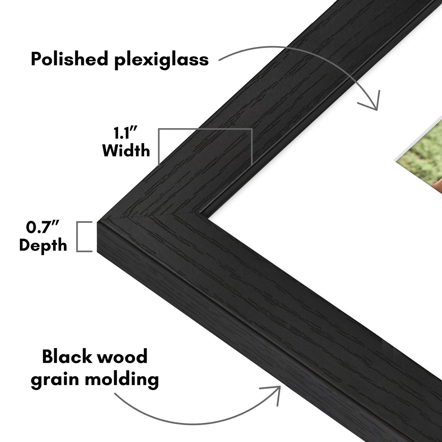 Picture Frame | Wide Molding | Included Mat | Shatter-Resistant Glass | Wall Decor