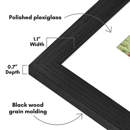 Picture Frame | Wide Molding | Included Mat | Shatter-Resistant Glass | Wall Decor