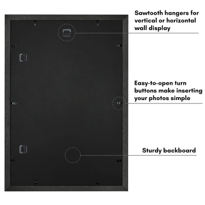 Picture Frame | Wide Molding | Included Mat | Shatter-Resistant Glass | Wall Decor