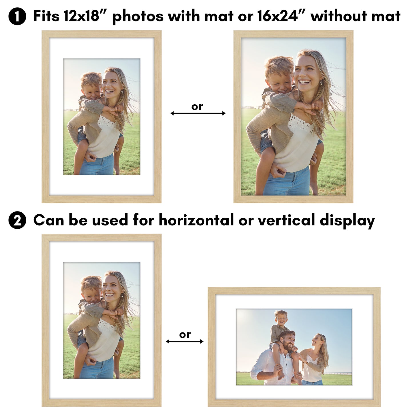 Picture Frame | Wide Molding | Included Mat | Shatter-Resistant Glass | Wall Decor