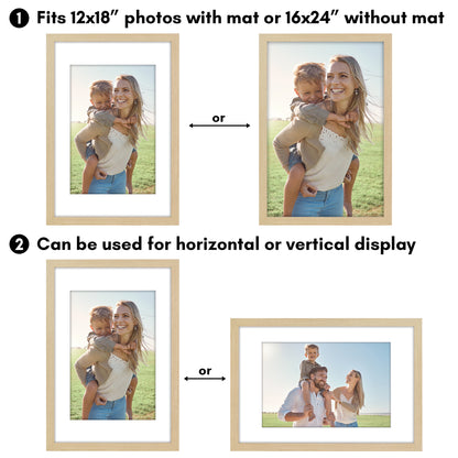 Picture Frame | Wide Molding | Included Mat | Shatter-Resistant Glass | Wall Decor