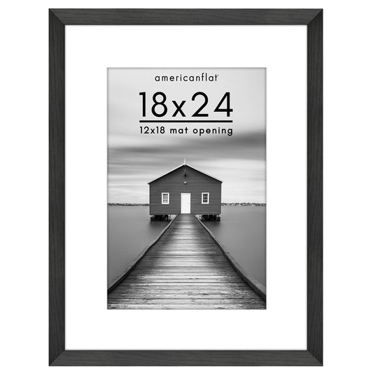 Picture Frame | Wide Molding | Included Mat | Shatter-Resistant Glass | Wall Decor