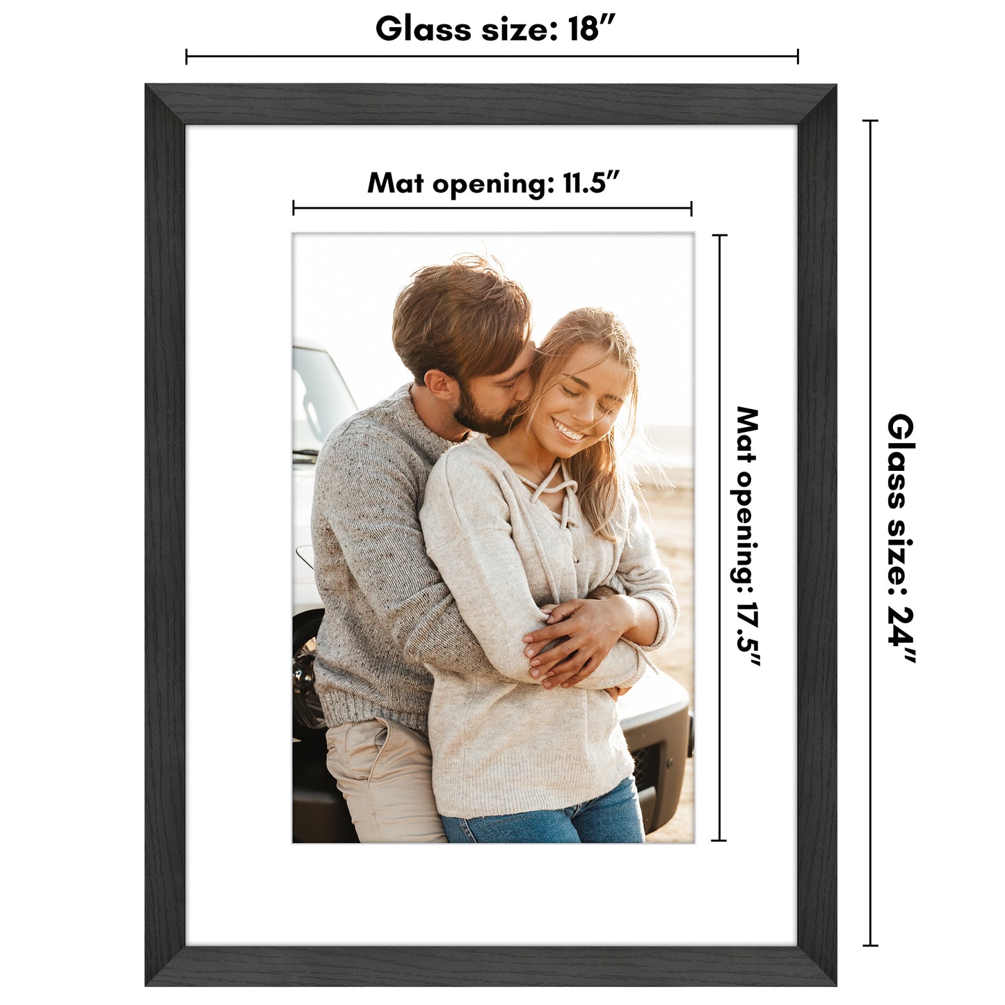 Picture Frame | Wide Molding | Included Mat | Shatter-Resistant Glass | Wall Decor
