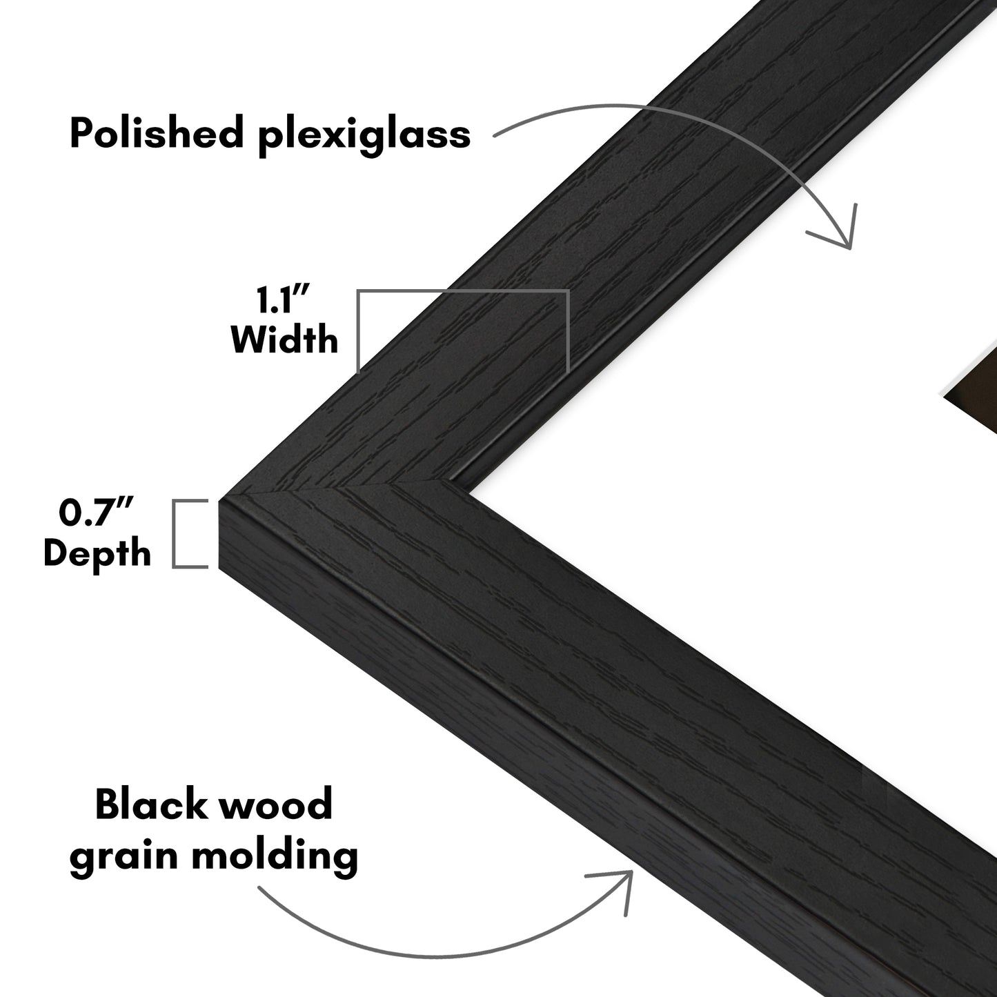 Picture Frame | Wide Molding | Included Mat | Shatter-Resistant Glass | Wall Decor