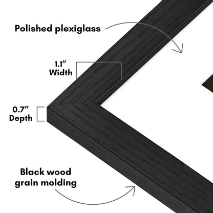 Picture Frame | Wide Molding | Included Mat | Shatter-Resistant Glass | Wall Decor