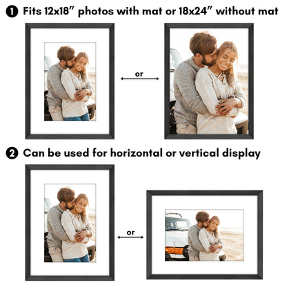 Picture Frame | Wide Molding | Included Mat | Shatter-Resistant Glass | Wall Decor