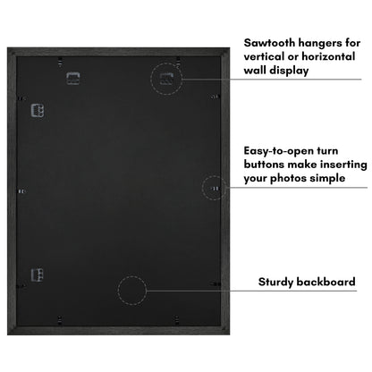 Picture Frame | Wide Molding | Included Mat | Shatter-Resistant Glass | Wall Decor