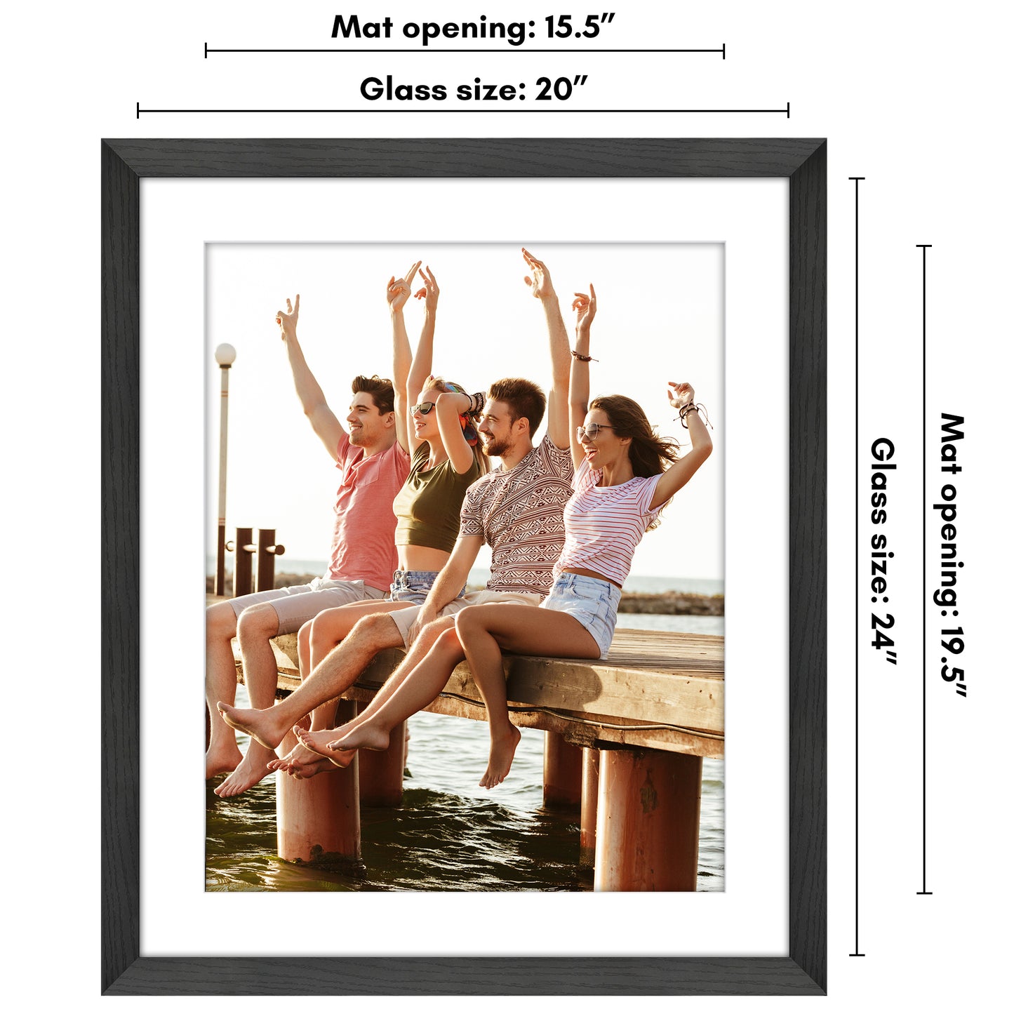 Picture Frame | Wide Molding | Included Mat | Shatter-Resistant Glass | Wall Decor