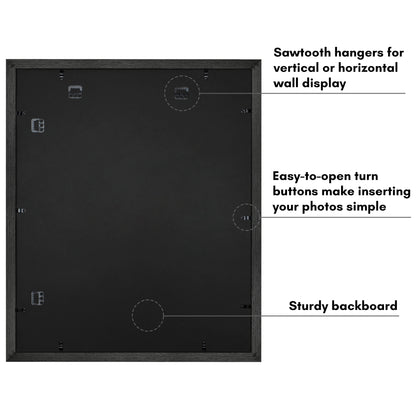 Picture Frame | Wide Molding | Included Mat | Shatter-Resistant Glass | Wall Decor