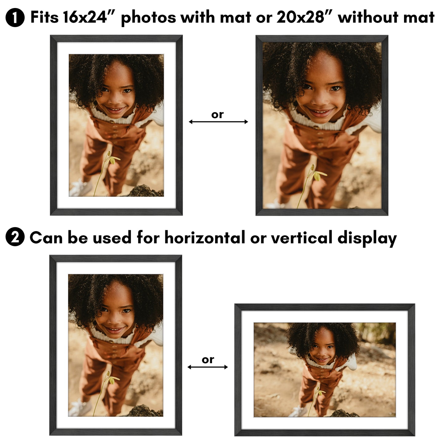 Picture Frame | Wide Molding | Included Mat | Shatter-Resistant Glass | Wall Decor
