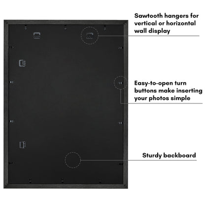 Picture Frame | Wide Molding | Included Mat | Shatter-Resistant Glass | Wall Decor