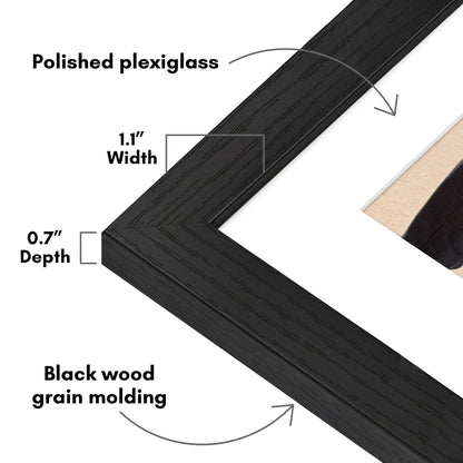 Picture Frame | Wide Molding | Included Mat | Shatter-Resistant Glass | Wall Decor