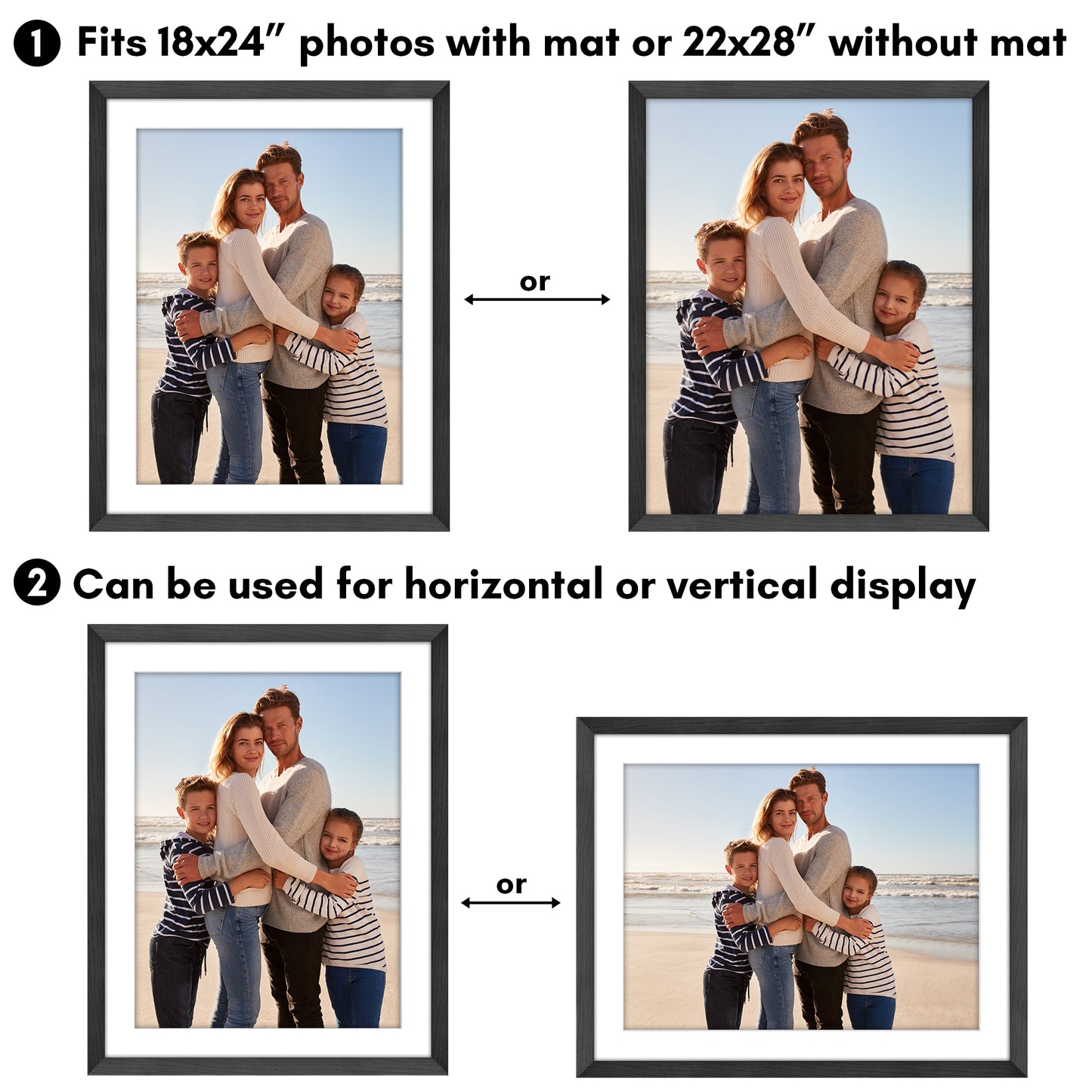 Picture Frame | Wide Molding | Included Mat | Shatter-Resistant Glass | Wall Decor