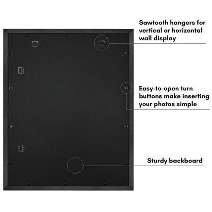 Picture Frame | Wide Molding | Included Mat | Shatter-Resistant Glass | Wall Decor