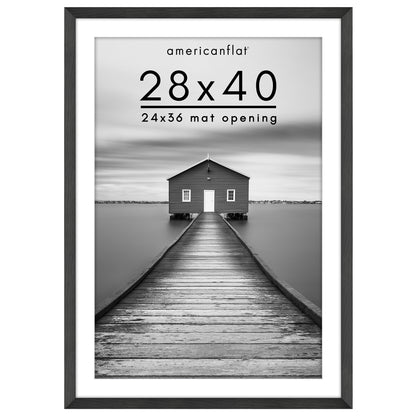 Picture Frame | Wide Molding | Included Mat | Shatter-Resistant Glass | Wall Decor
