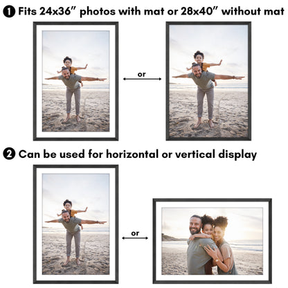 Picture Frame | Wide Molding | Included Mat | Shatter-Resistant Glass | Wall Decor